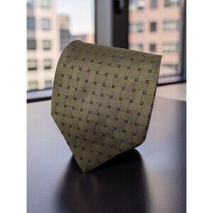 346 Brooks Brothers Stain Resistant Silk Tie Bronze Blue Basketweave 58" x 3.75"